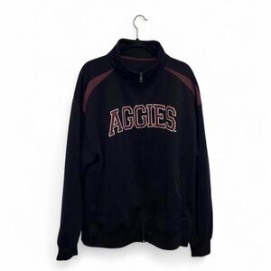 Men’s Aggies Black and Maroon Varsity Zip Up Track Jacket Size XXL